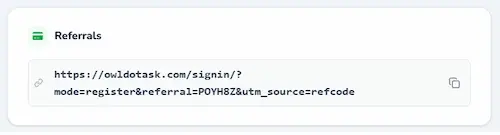 You referral link at your profle